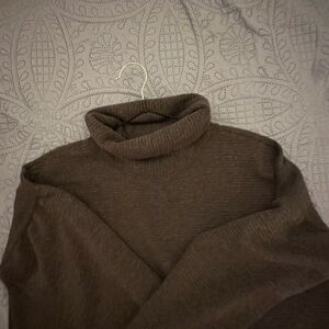 90 Degree By Reflex Brown Turtleneck Sweater